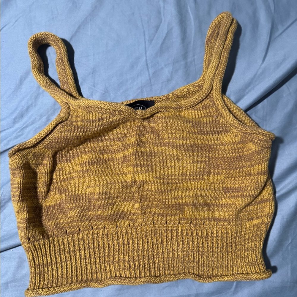 Cider Yellow Knit Women's Crop